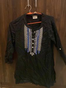 Embroidered Black Tunic