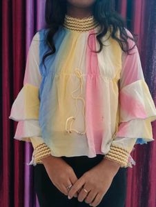 Rainbow Bell Sleeve Top