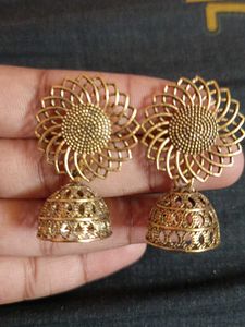 Golden Jhumka Earrings