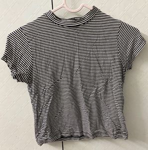 Striped Mock Neck Top