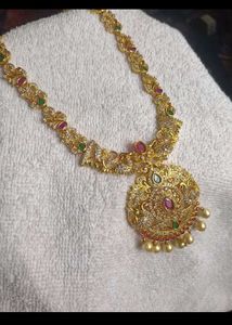 Designer Ruby Necklace with AMerican Diamonds