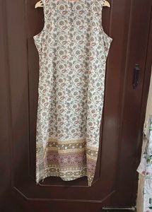 Off White Embroidered Kurti
