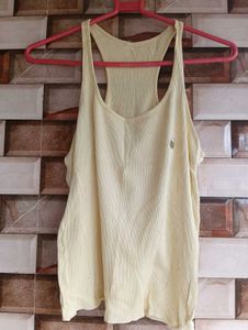 Yellow Button-Down Blouse With Inner