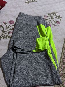 Gray Active Wear Capri For Running