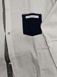 Pure Linen Shirt , Size Xxl, Used 2 Times , Slight Strain Pictures Included.