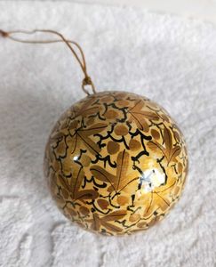Handpainted Christmas Tree Ornament, Paper Machie