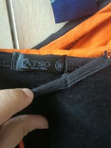 Black &amp; Orange Hoodie for Men