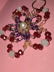 Beaded Flower Keychain