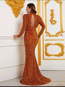 Glamorous Sequin Slit Gown