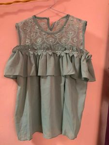 Light Green Ruffle top