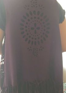Purple Fringed Vest