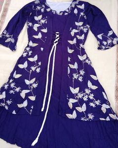 Floral Embroidered Cardigan Dress