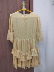 Golden Ruffle Tiered Dress