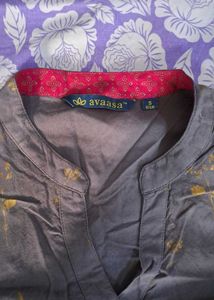 Avaasa Grey Colour Maxi Kurta
