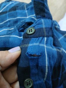 Blue Plaid Shirt Dress