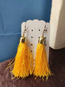 Yellow Tassel Earrings..it's perfect for haldi💝😃