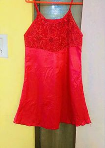 Sexy&#39; Red Rose Print Kimono Night Dress