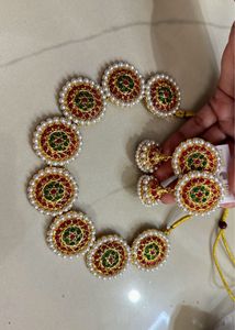 Statement Kundan Necklace &amp; Earring Set