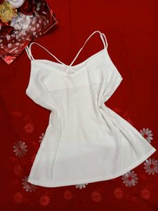 🤍White Strappy Office/Casual Tank Top🤍