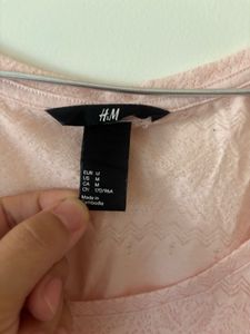 H&amp;M Self Design Pretty Peach Top