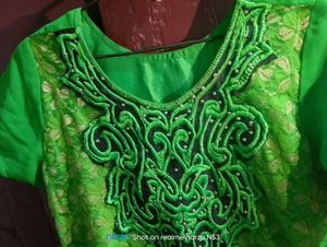 Green Embroidered Kurti 💚
