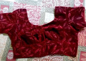 Maroon Velvet Blouse