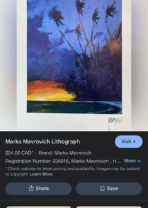 Marko Mavrovich Lithograph - Tropical Sunset
