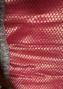 Maroon Netted And Banarasi Saree