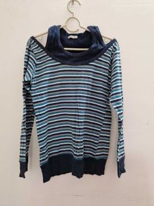 Striped Cold Shoulder Top
