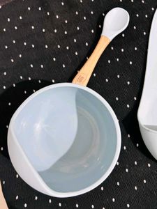 Kids Station Silicone Bib With Bowl Spoon For Baby