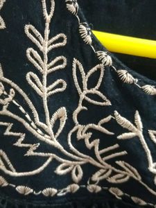 Embroidered Black Top