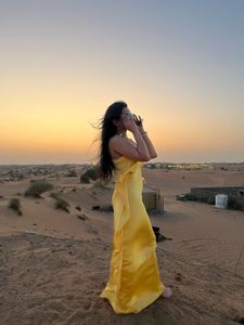 Yellow Ruffle Slip Dress