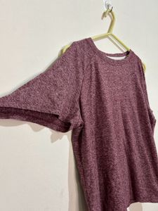 Stylish Mauve Cold Shoulder Top