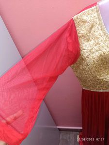 Xxl Red Ethnic Gown