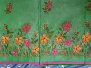 Elegant Green Embroidered Saree