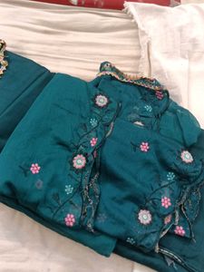 Teal Embroidered Salwar Kameez Suit