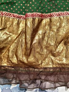 Green &amp; Gold Indian Lehenga Choli Set