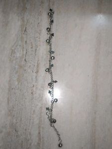 Silver Anklet with Charms