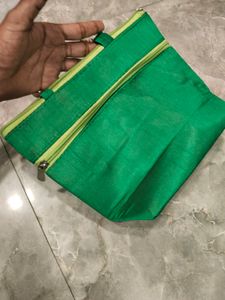 Raw Silk With Multi Design Sil Handbag