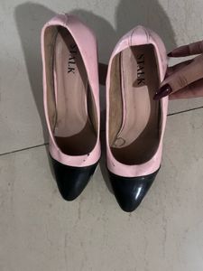 Pink and Black | Block Heel Pumps