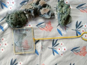 Aquarium Stone With Small Fish Net, Connector,Air
