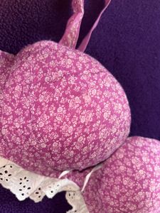 Floral Lace Trim Bra