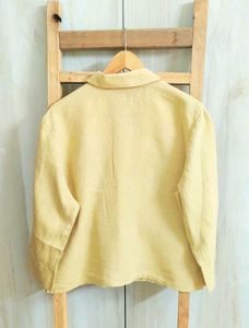 Yellow Linen Blend Blouse size-42-44
