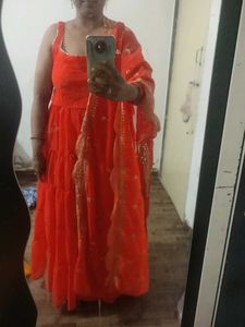 Layered Gown With Heavy Dupatta For Women And Girl