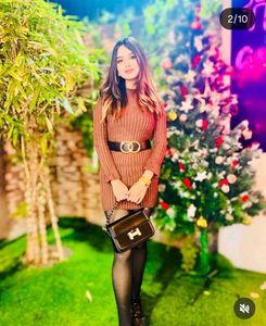 Brown Ribbed Knit Mini Dress For Winter