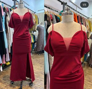 Elegant Red Off-Shoulder Dress