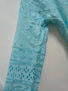 Light Blue Embroidered Kurta