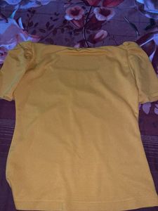 Yellow Square Neck Top
