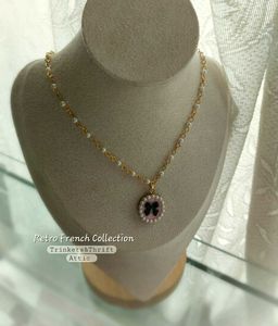 Retro French Style Bow Charm Necklace