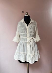White Ruffle Dress